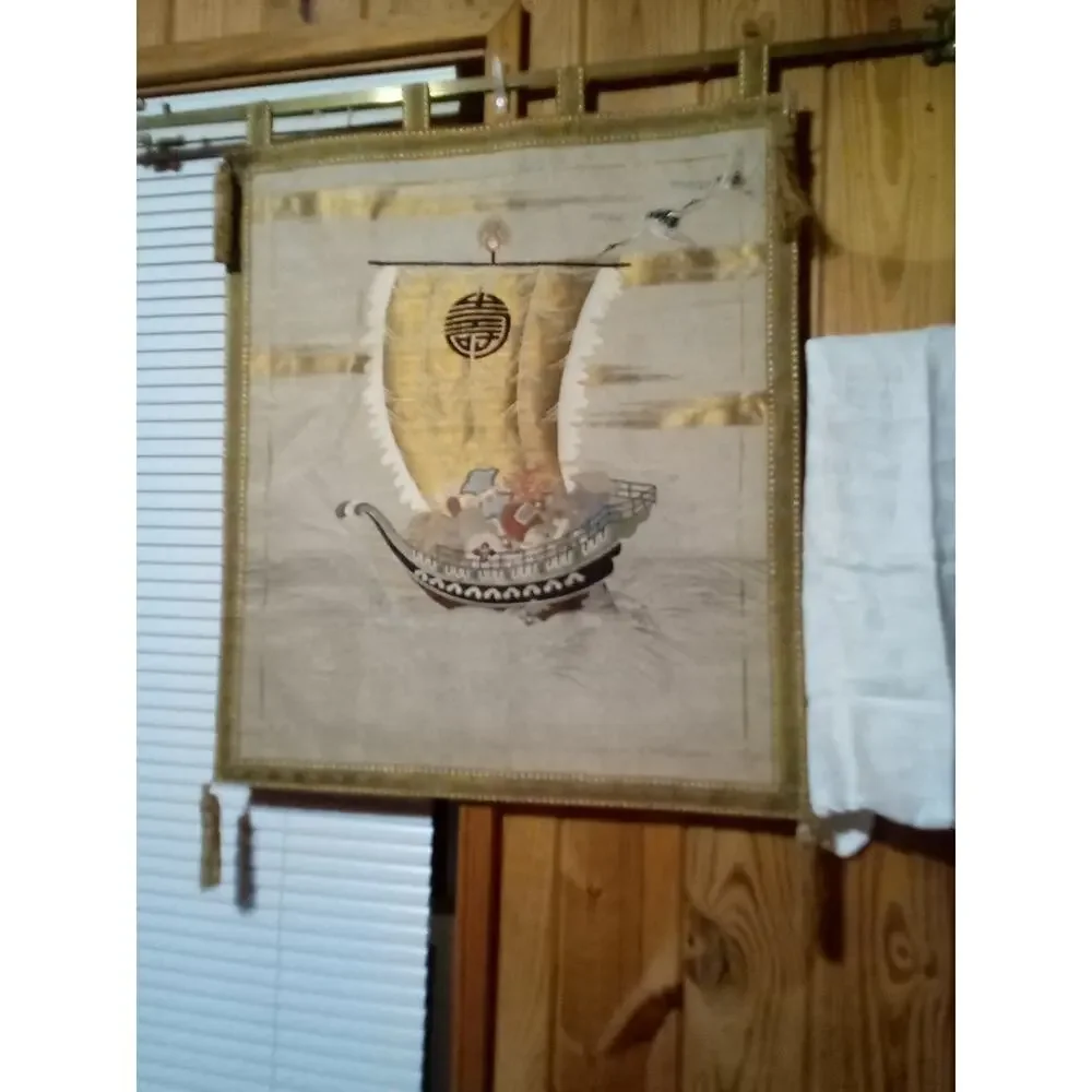 Vintage Japanese Fukusa Ceremonial Cloth/Tapestry Wall Art 28x25
